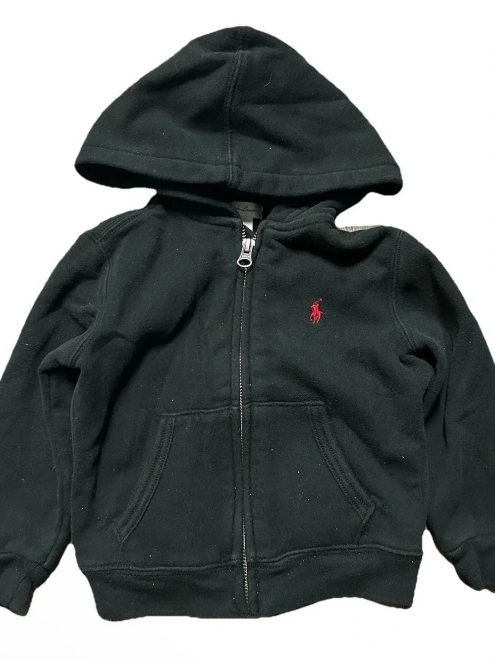 Toddler Ralph Lauren Black Full Zip Fleece Jacket Sweatshirt Size 24 Months
